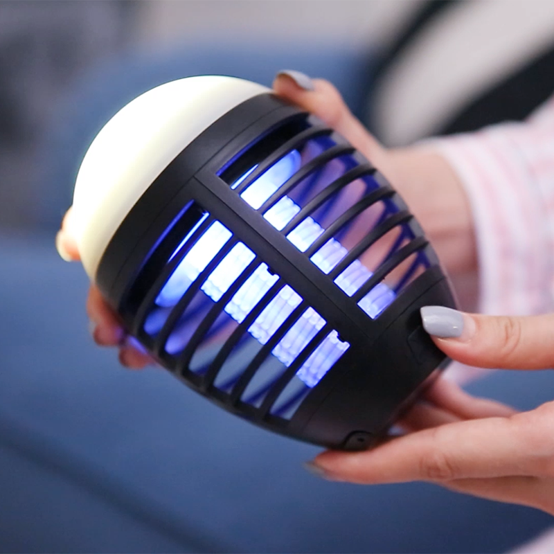 Camping Black Rechargeable battery electronic outdoor IP67 usb powered led uv mosquito insect killer Lantern lamp