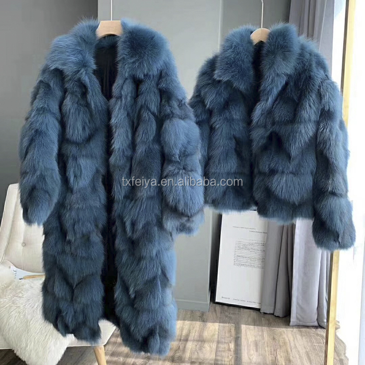 New Arrival Clothes Women Winter Genuine multi color Dyed Fox Fur Jacket Fur Coat