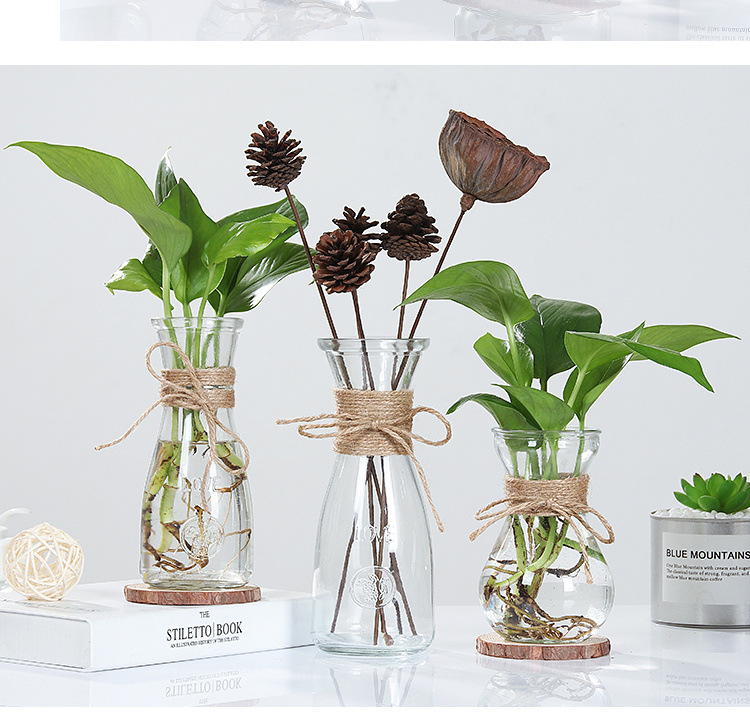 Wedding decoration transparent bright Glass flared glass flower Vase