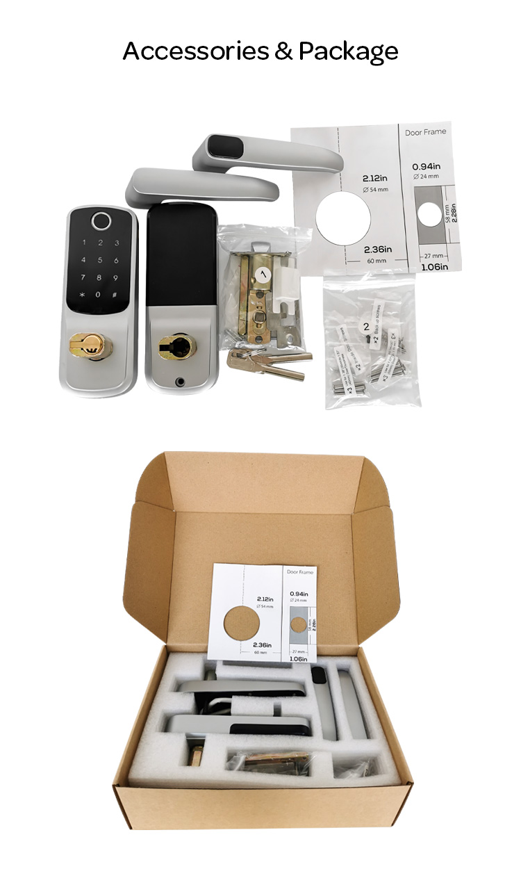 Safety Electric APP Fingerprint Card Code Combination Smart Door Lock with Touch-Screen Keypad