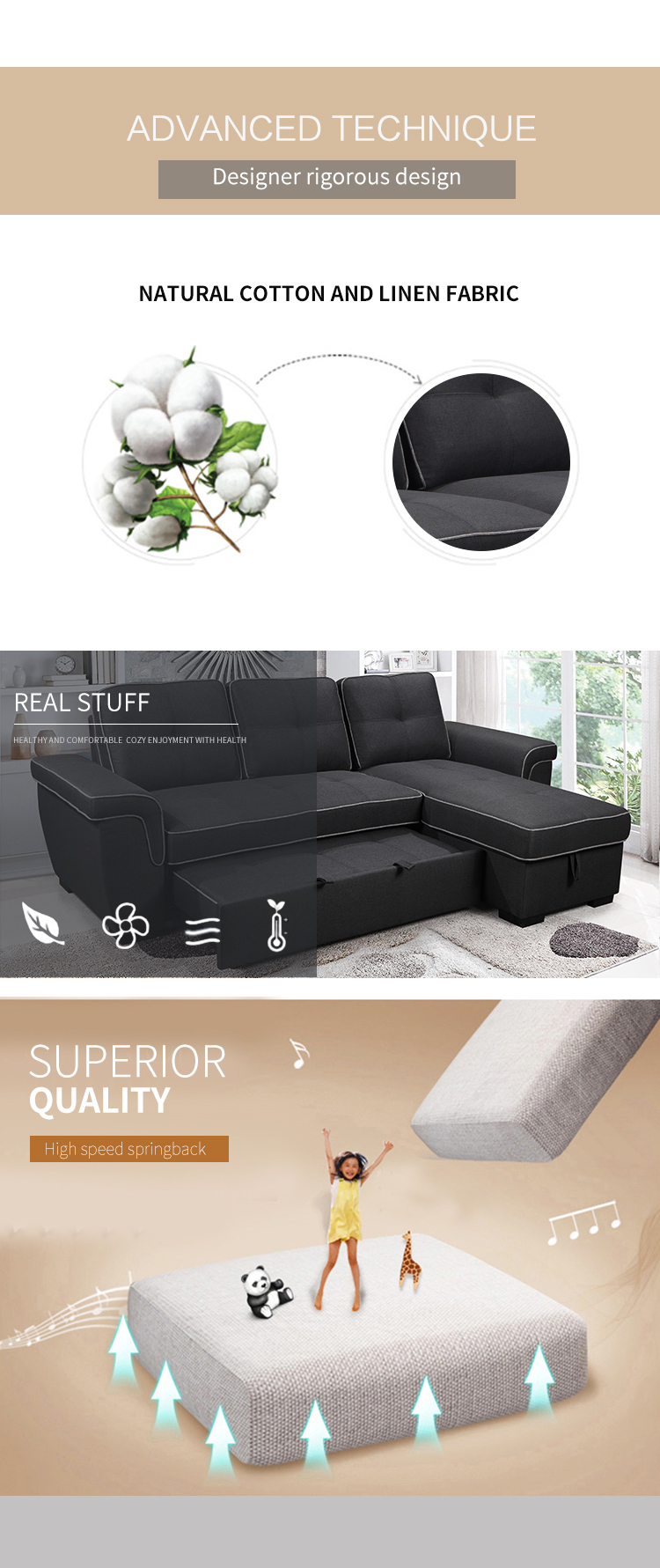 Wholesale Quality Assured New Fashion Sofa Modern living room sofa