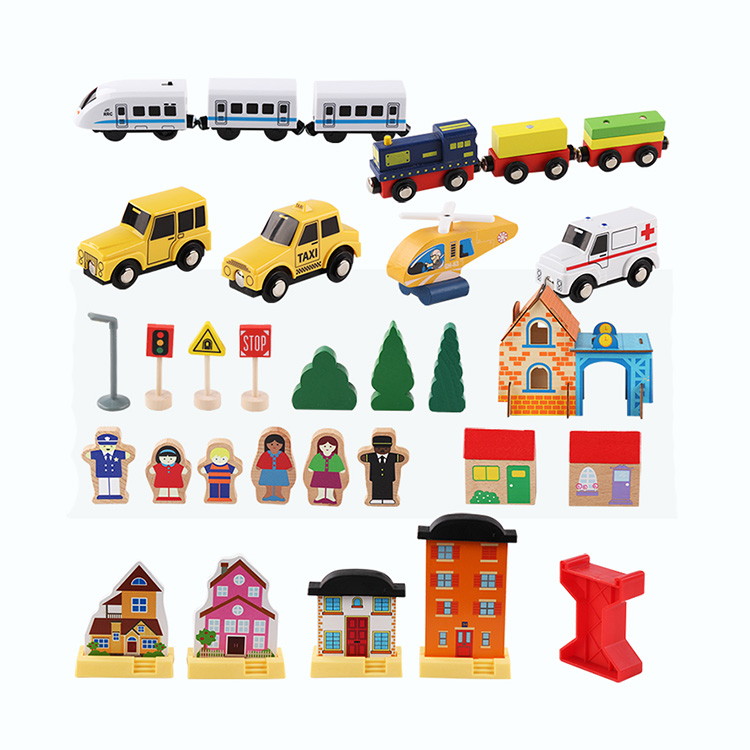 New Style 108Pcs Wooden Train Track Building Block Set Toys Hot Selling Boys Girls Self Assemble Educational Toys
