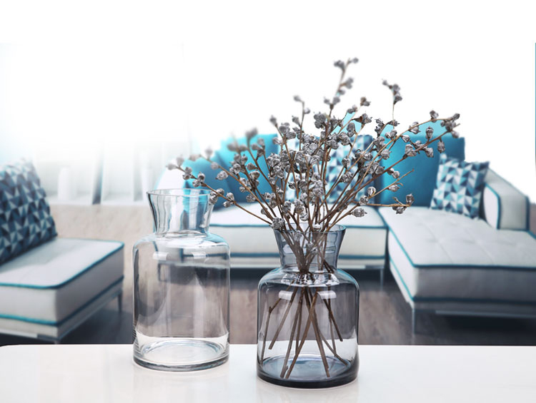 Wholesale Cheap Clear glass tall vases wedding centerpiece  handmade floor glass vase