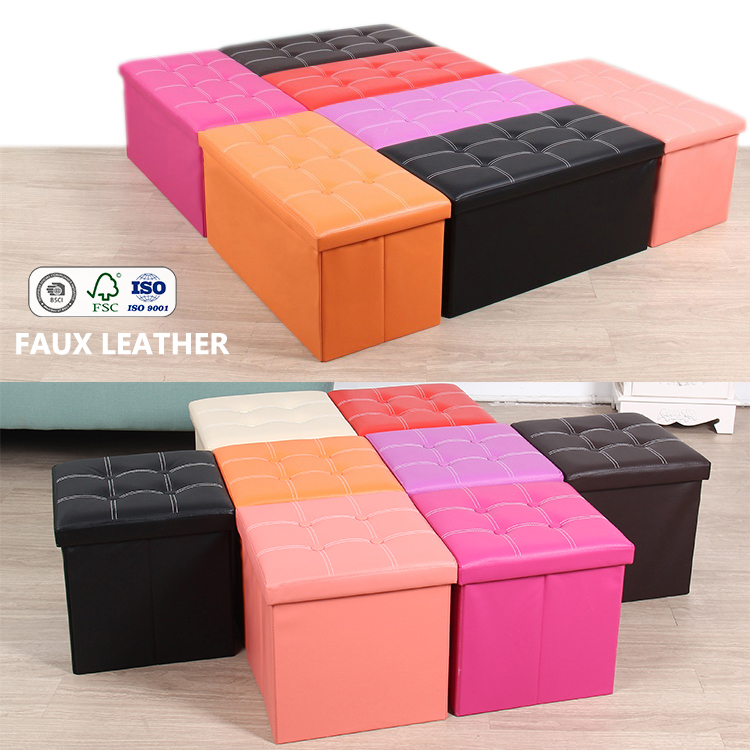 manufacture directly foldable storage ottoman and new folding storage stool footstool