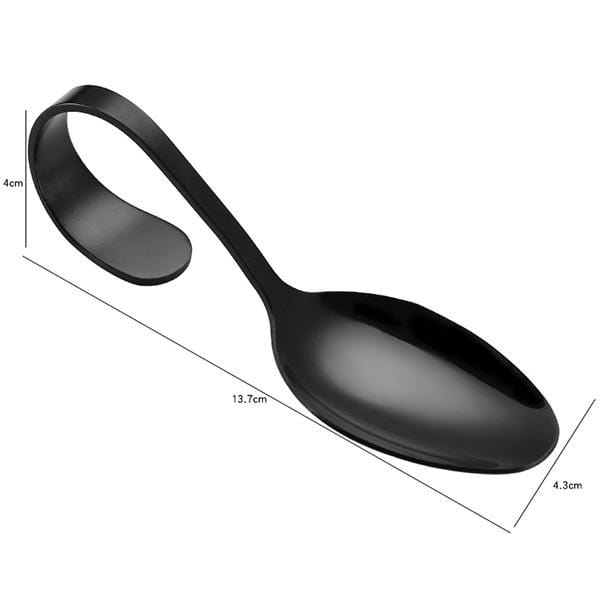 Colorful Rose Gold Stainless Steel Curved Handle Spoon Serving Buffet Salad Flatware Set