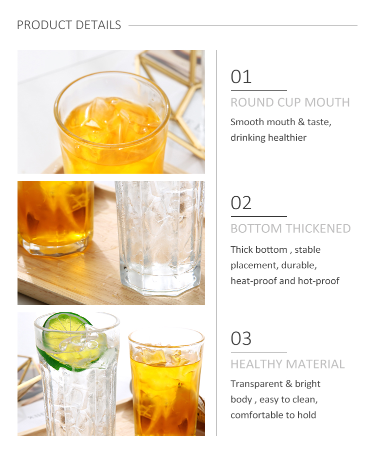 High quality Manufacturers takeaway juice highball engraved reusable coffee cup recycled cheap tall glass cups