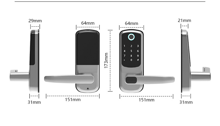 Safety Electric APP Fingerprint Card Code Combination Smart Door Lock with Touch-Screen Keypad