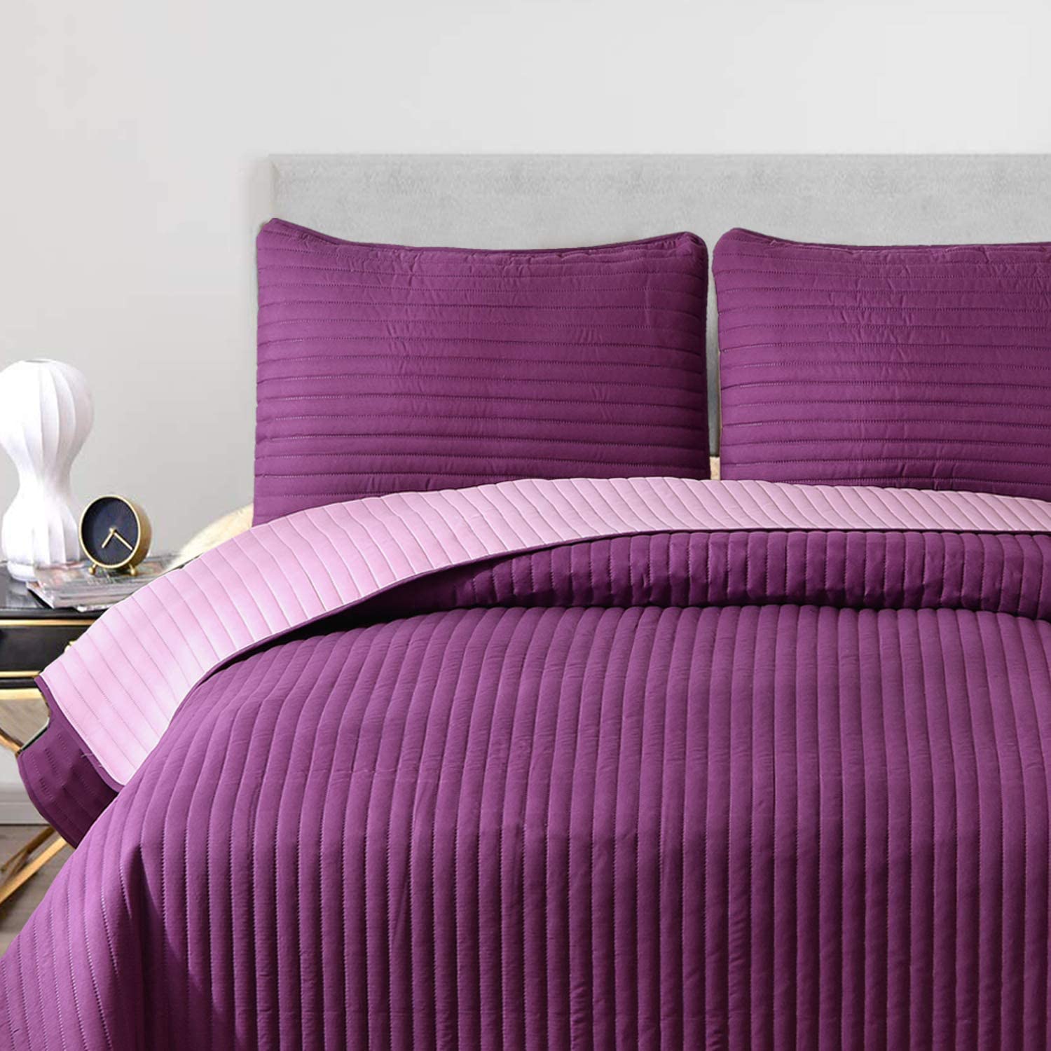 Superfine Fiber Ultrasonic Quilt Luxury Bed Sheet Bedding Set