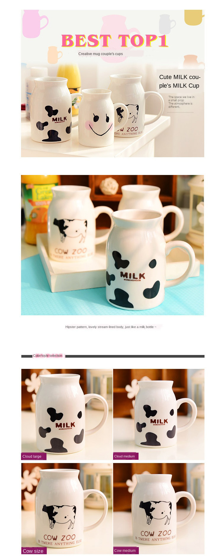 European Style Cute Ceramics Cups With Cartoon Design Breakfast Milk Ceramic Mugs For Home Party