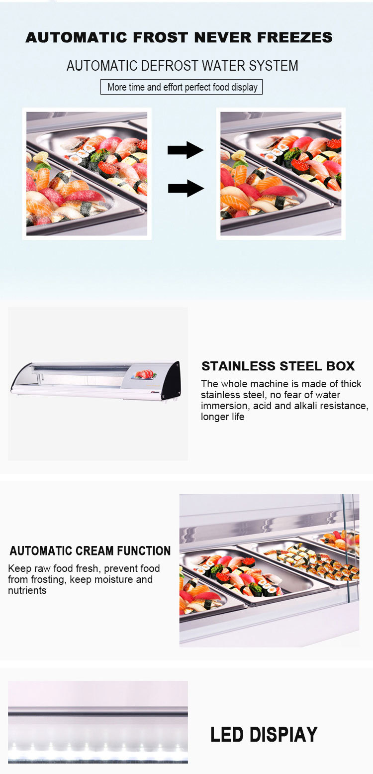 Salad, cooked, cold dish, sushi refrigerated display cabinet
