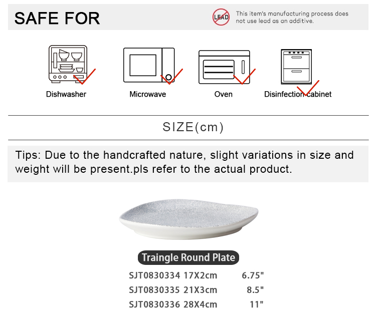 Ceramic Stone Platter 17cm 21cm 28cm Serving Food Dishes