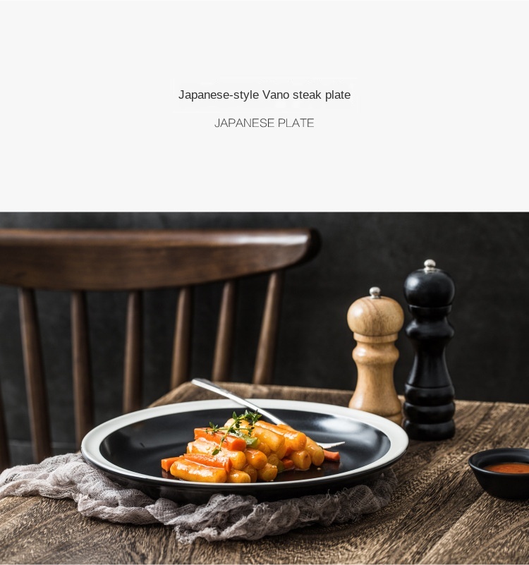 New Design Matte Black Hand Painted Stoneware Tableware Sets Wholesale Ceramic Dinnerware For Home