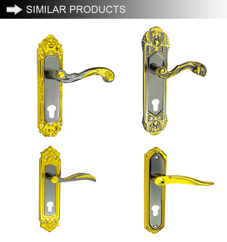 Popular design luxury door  locks interior door handle iron panel aluminum handle door locks