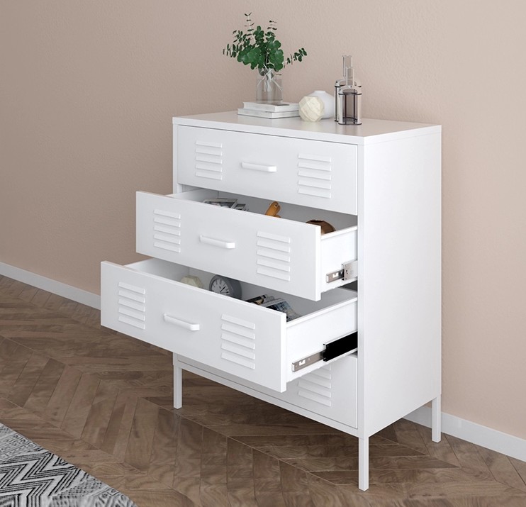 Bianco d'acciaio del Governo di 4 cassetti del metallo dell'ufficio dell'appartamento del salone 1