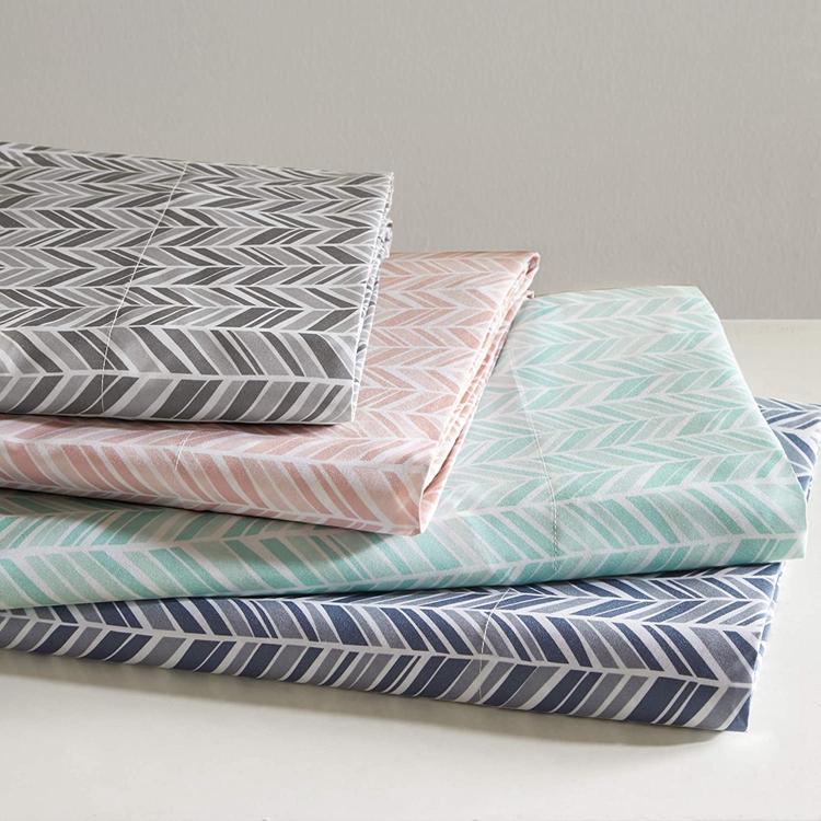 Factory Supply Printed Polyester Microfiber Wholesale Queen Beautiful Bed Sheets Set
