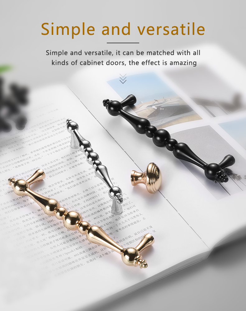 Furniture Hardware Pull Metal Drawer Zinc Handle Furniture Cabinet Black Handle