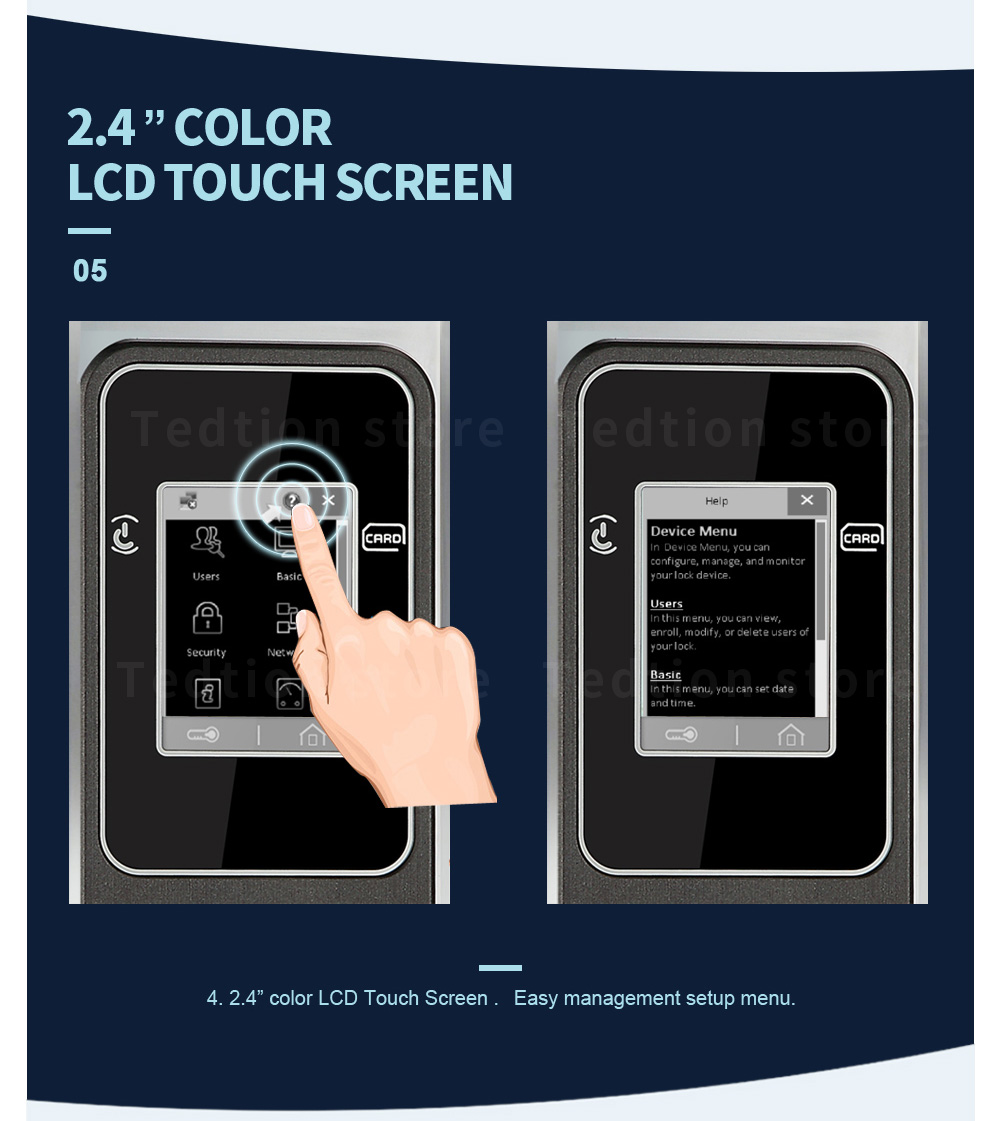 Security Intelligent Push Pull Digital Smart Face Lock with Eye Camera Scanner