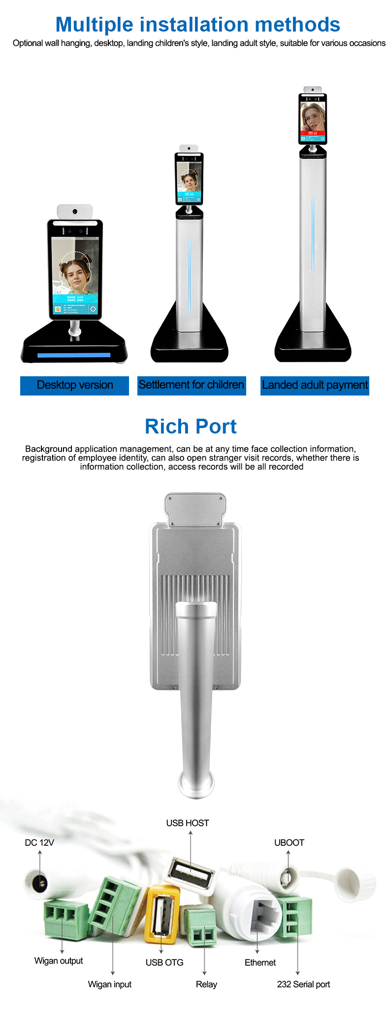 HQCAM 1080P Body Temperature Thermo Camera Thermography imaging face recognition access control turnstile barrier gate system