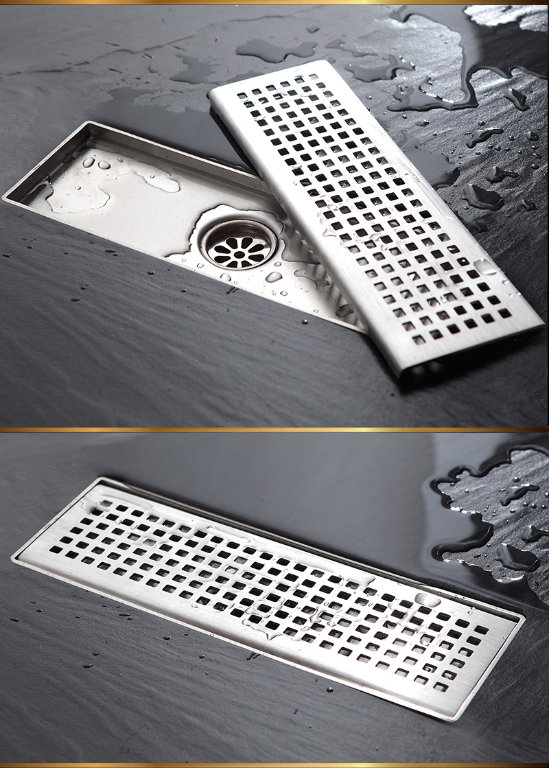 Latest Design 33*14*8CM Bathroom Conceal 304 Stainless Steel Grate Shower Deodorant Floor Drain With Bathtub Drain Protector