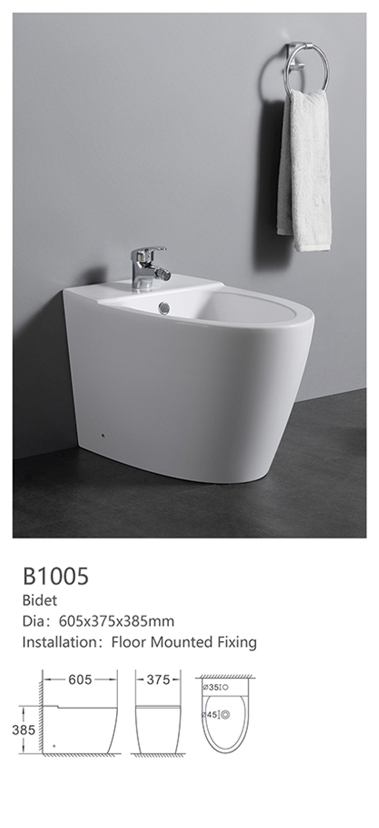 B1005 Cheap Ceramic Bathroom Bidet