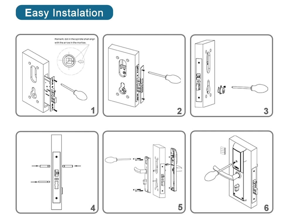 Smart Hotel Access System Rfid Magnetic Card Door Lock with APP