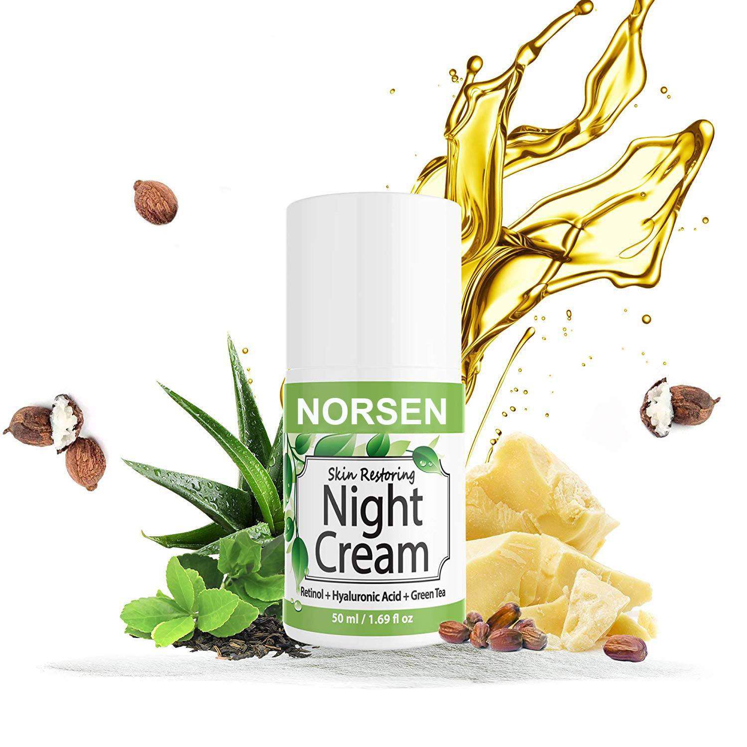 Hot Selling High Quality Skin Care Whitening Anti-aging Night Cream Plastic Bottle Private Label Adults Face Hyaluronic Acid