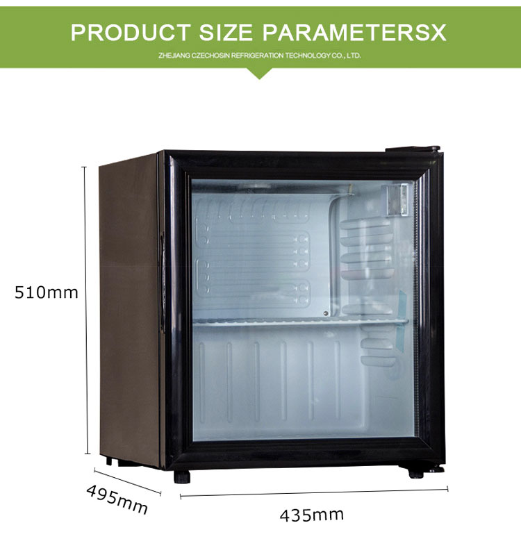 52L refrigerated beverage / food cooling display cabinet refrigerator