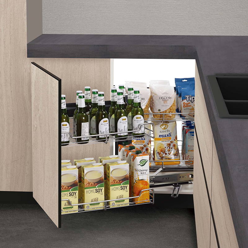 Hot Sale Cabinet Pull out Basket revolving saucer Magic Corner Kitchen storage