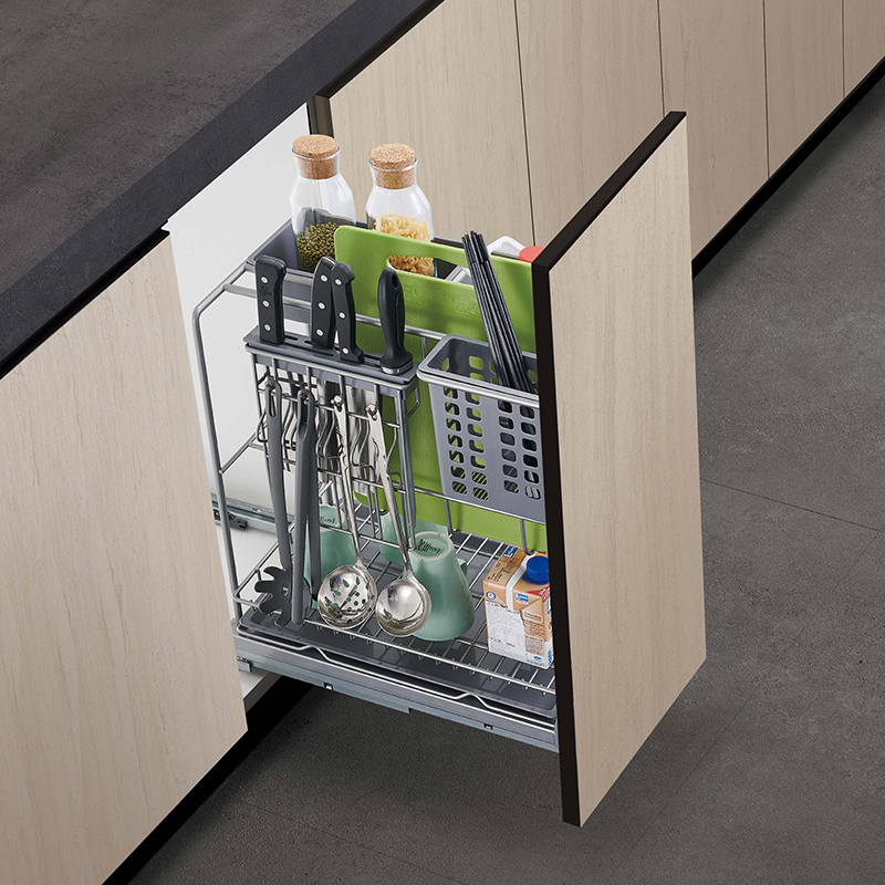 Best Quality and under sink basket kitchen pull out sliding dish rack Kitchen Cabinet Drawer