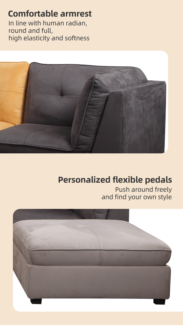 Modern design corner sofa set Soft fabric lounge furniture living room sofa