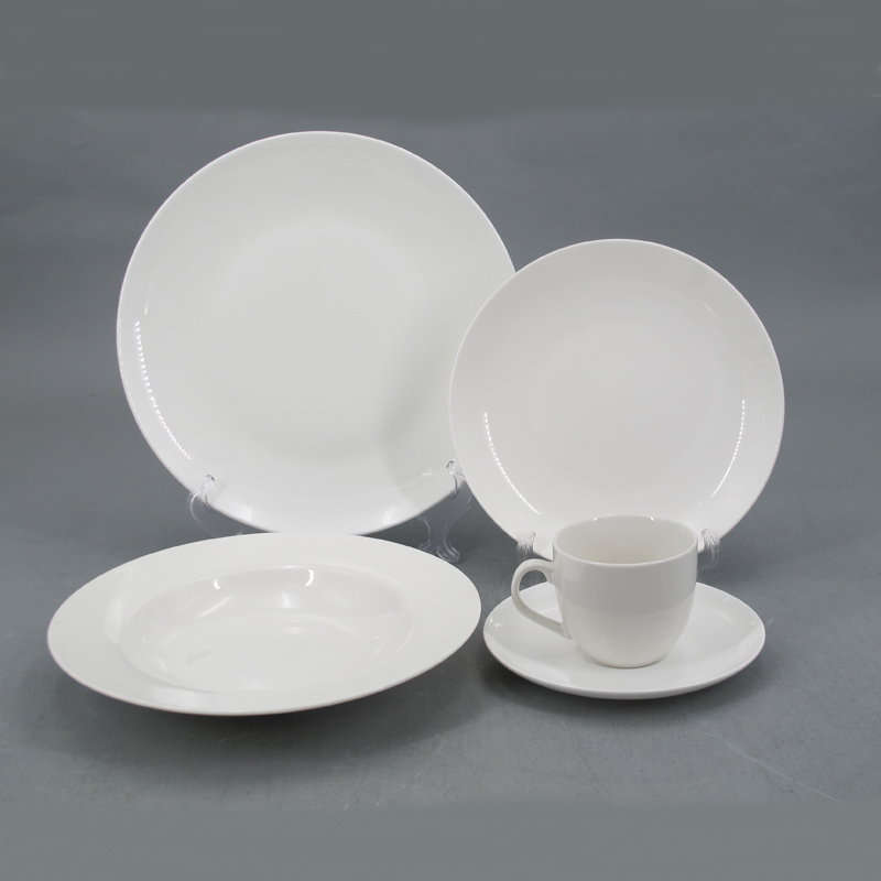 16pcs china supplier coup shape white body new bone china dinnerware set