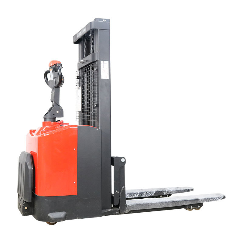Hydraulic Forward Reach Stand Standing On Driving Full Electric Stacker