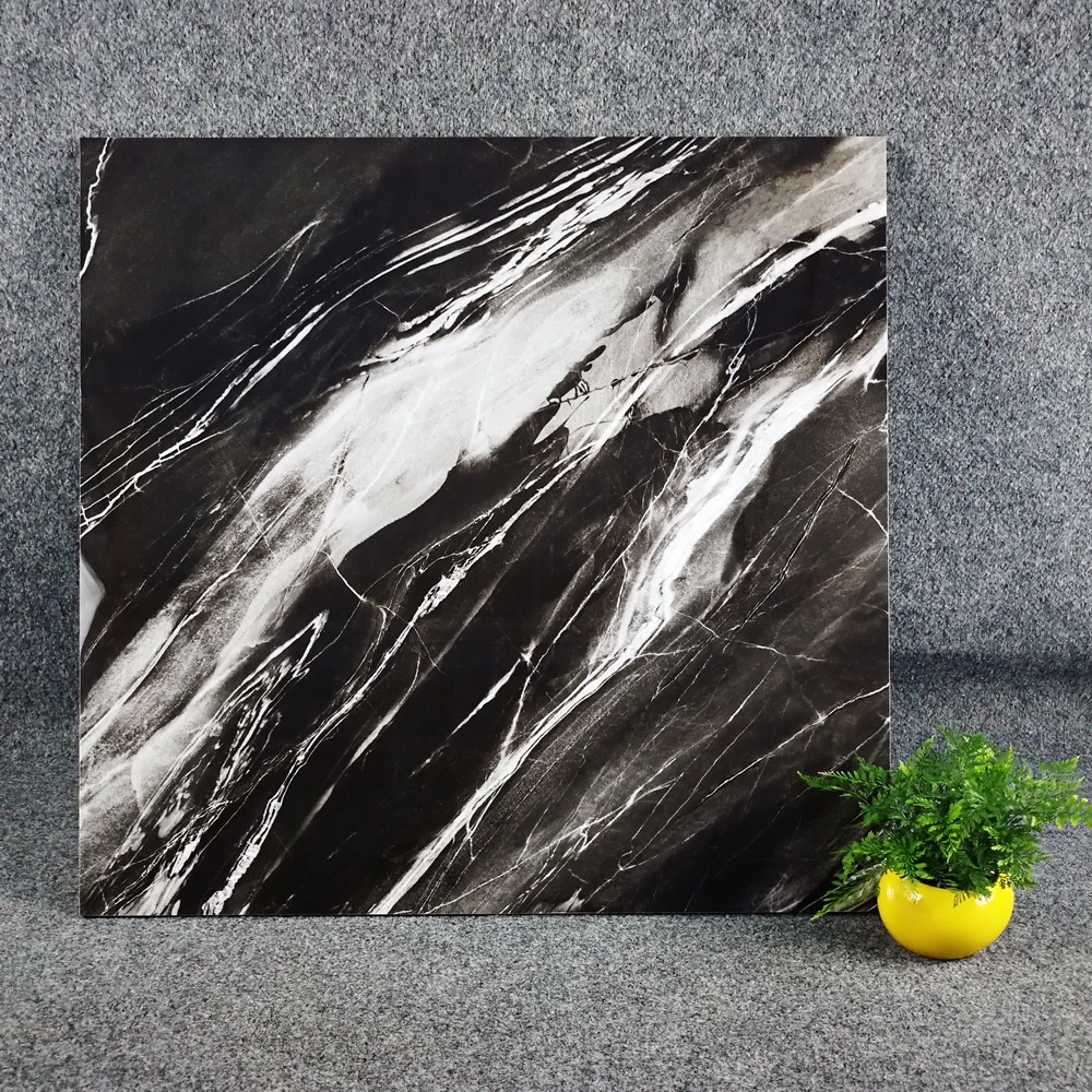 Copy Marble Polished Black Porcelain Glazed Tile