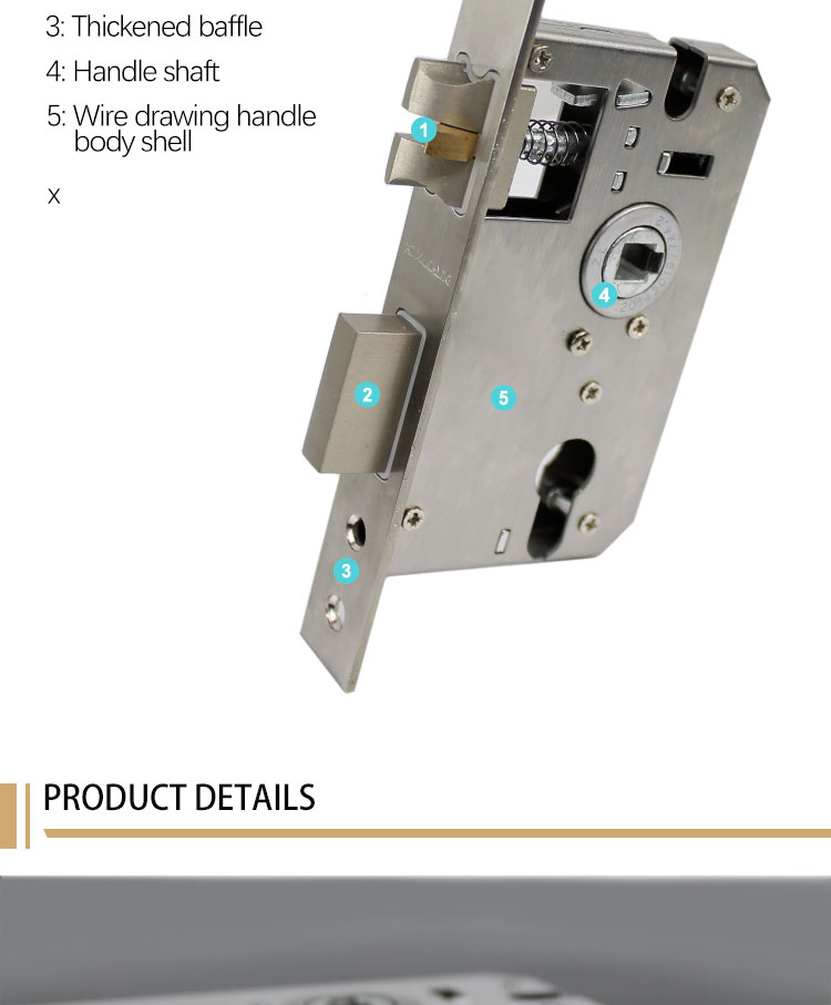 Factory Wholesale Mortise Door Lever  Black Handle On Plate