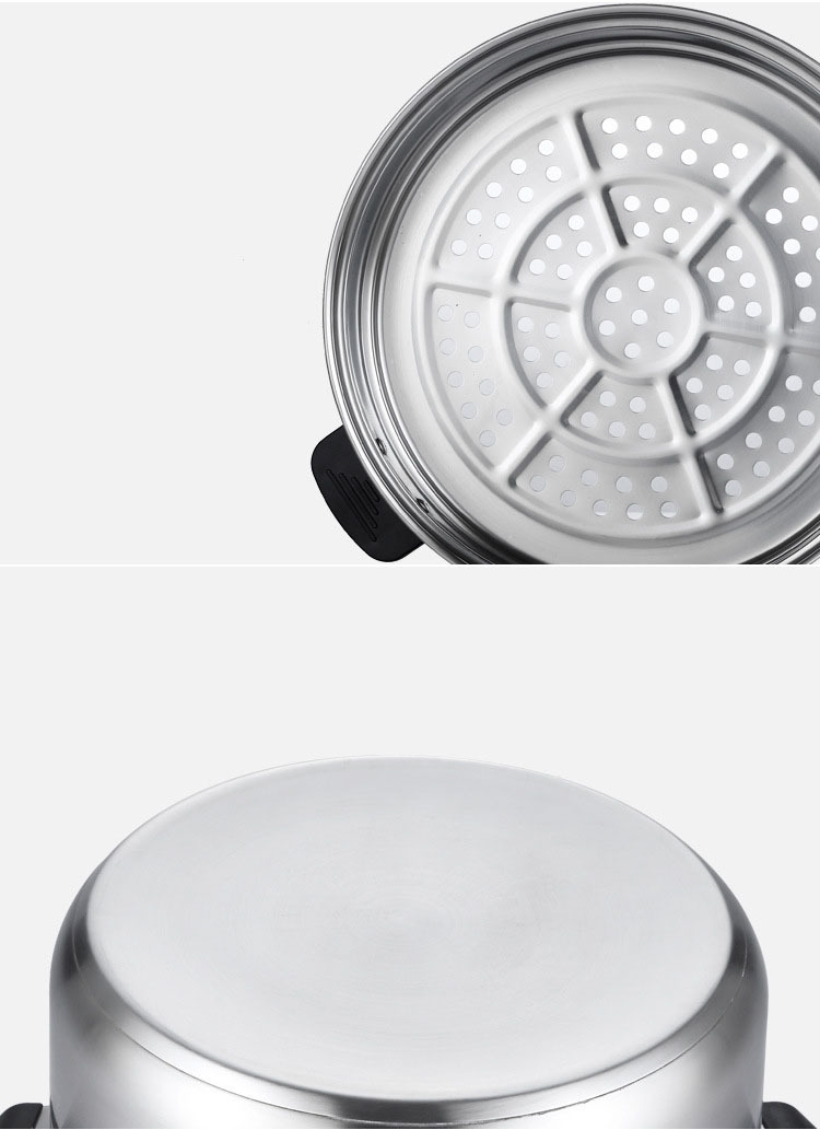3 layers stainless steel  steamer pot and cookware pot with glass lid