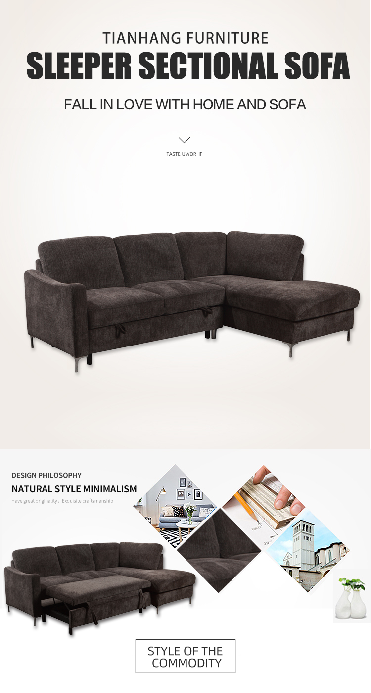 Hot sale Top quality furniture for Living room fabric sofa set L shaped corner sofa bed