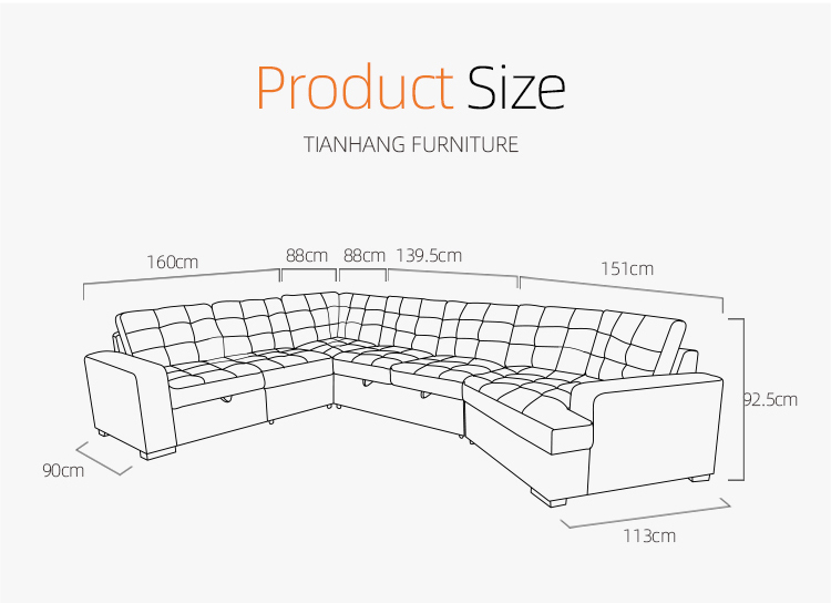 Wholesale factory new L shaped Modern simple furniture set Design large sofa sectional combination sofa for living room