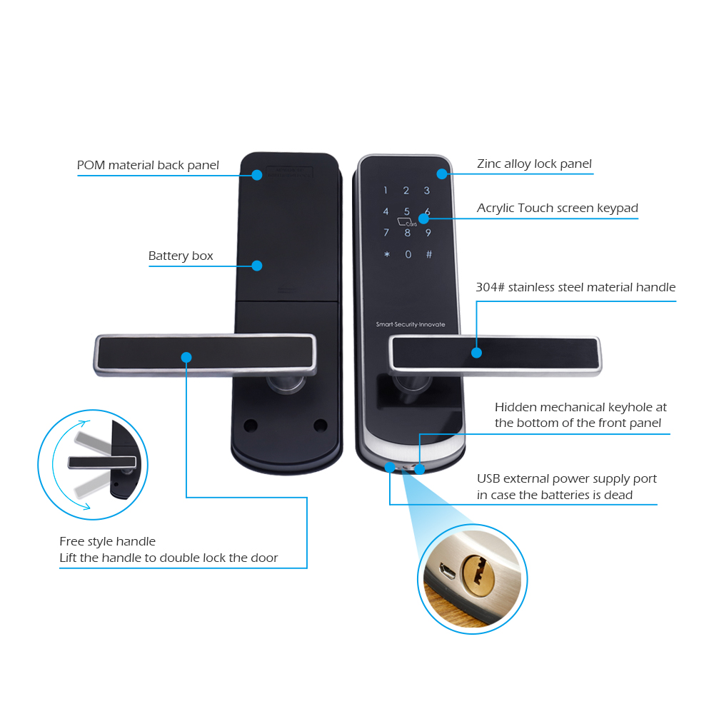 OEM Security Electronic Card Password smart home Airbnb Apartment Hotel Smart Lock App