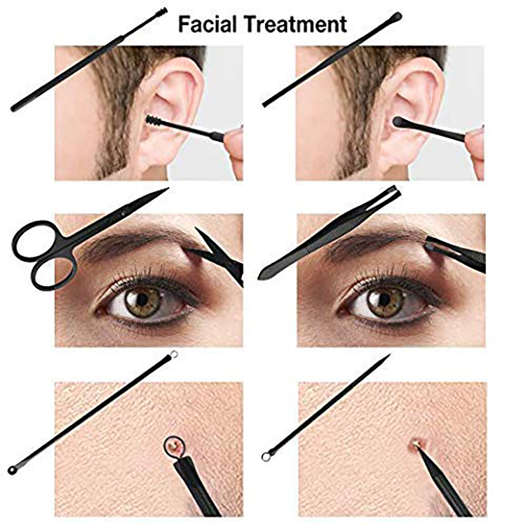 Stainless Steel Nail Clipper Cutter Trimmer Ear Pick Custom Name Manicure Clipper Set 18 pcs Manicure Tool Pedicure Kit