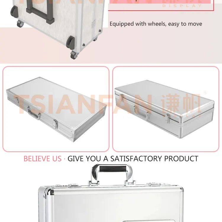 Suitcase Quartz Sample Display Rack Specimen Case Show Tile Exhibition Box Slab Coin Aluminum Carry for Stone Retail Accessories