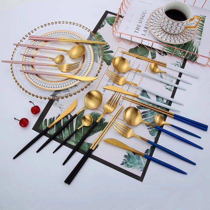 capitol gold plated cutlery flatware set with gift box 18 10 home use restaurant flatware wholesale