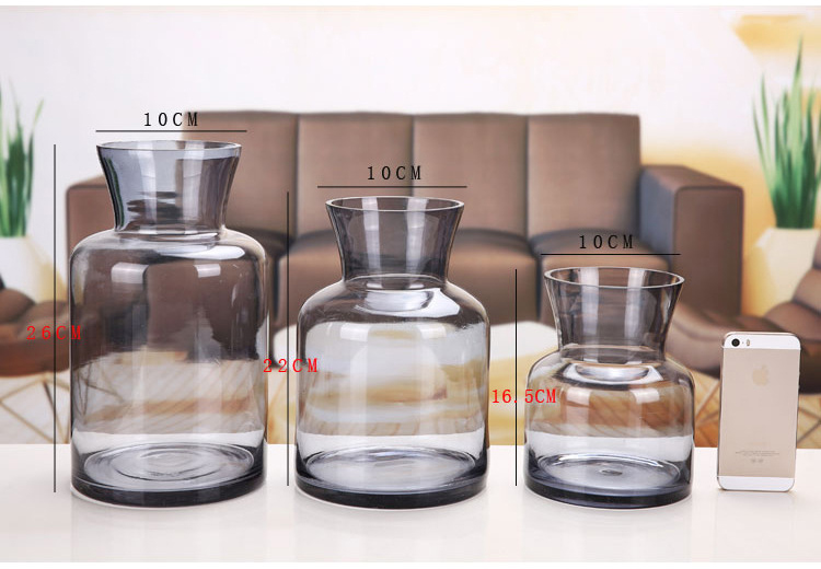 Wholesale Cheap Clear glass tall vases wedding centerpiece  handmade floor glass vase