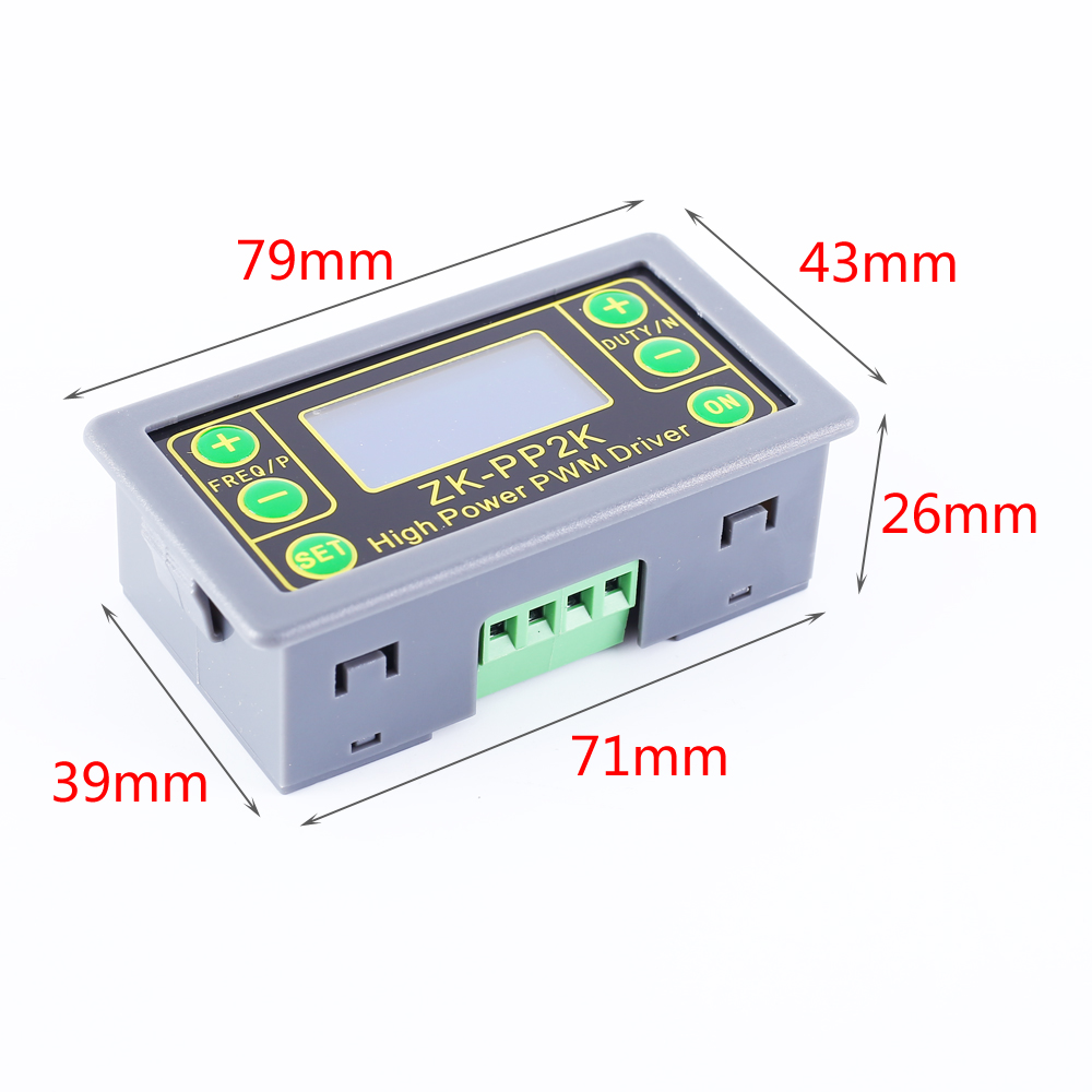 ZK-PP2K PWM Signal Generator 8A Driver Module for Motor/Lamp Dual Mode LCD PWM Pulse Frequency Duty Cycle Adjustable Module