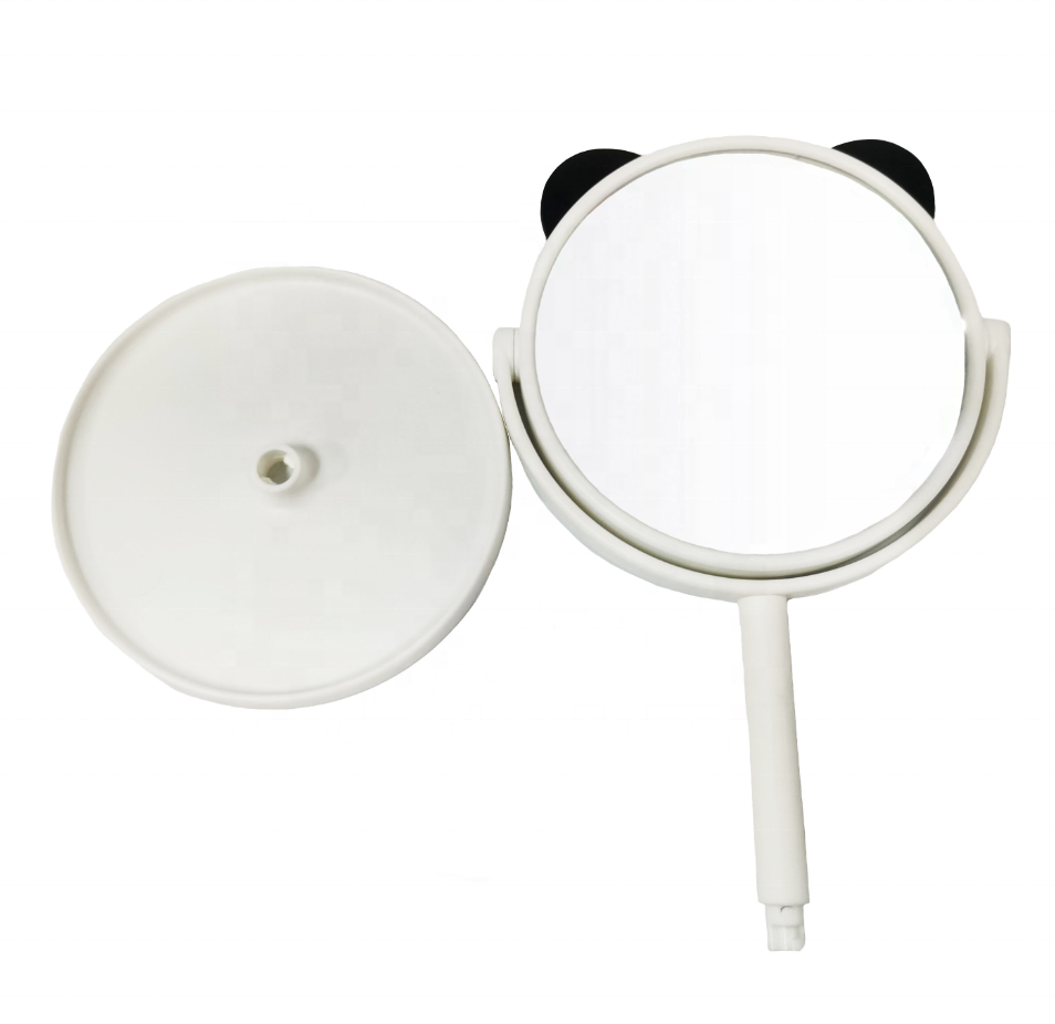 Vanity Makeup Mirror With Panda Ear Foldable Double-Sided Cosmetic Standing Table Mirror