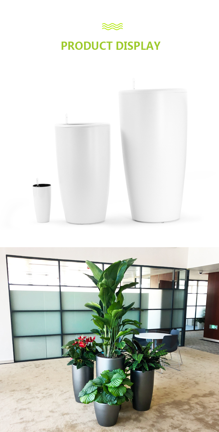 Manufacturers Wholesale Large Big Stand Square White Plastic Garden Outdoor Planters Flower Plant Pots