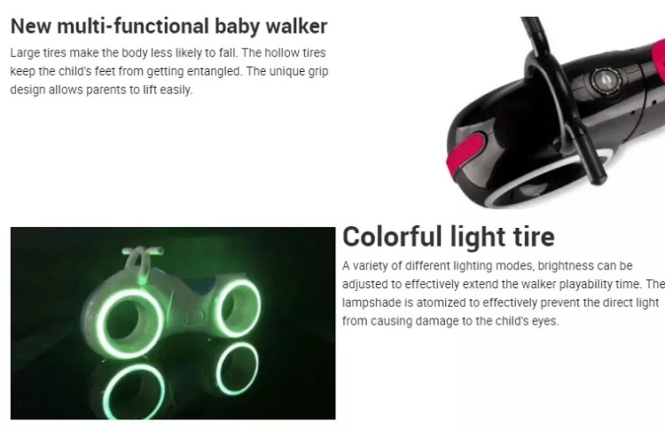 Purorigin Kids electric scooter colorful LED light wheels foot pushed car ride on car with music for 1-6 years