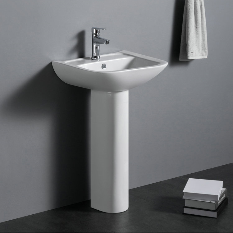 PB205 OEM welcome china sanitary ware cheap porcelain pedestal face hand wash basin