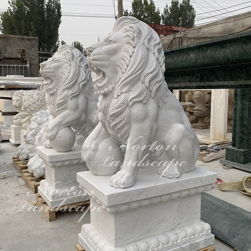 庭の装飾花崗岩大理石彫刻ライオンボール像彫刻用販売| Alibaba.com