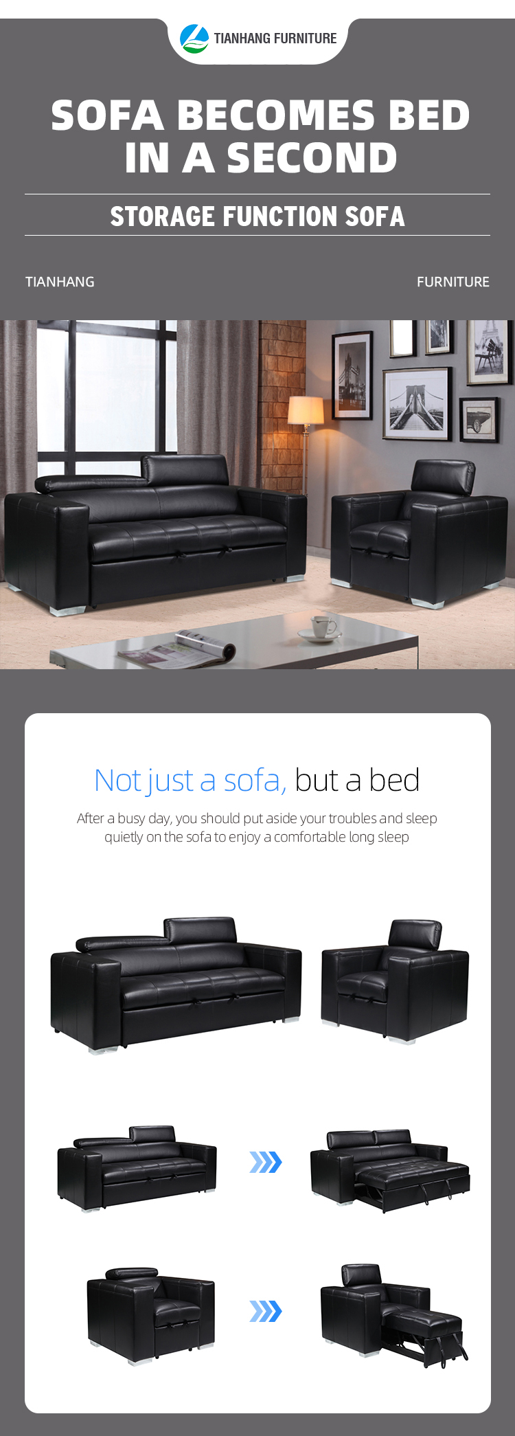 Ingleside 1P new designs leather sleeper chair bed comfortable sofa chair