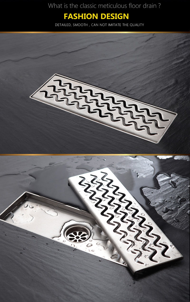 304 stainless steel brushed linear drain with removable cover protector hair catcher long shower drain
